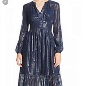 Michael Michael Kors Metallic Blue Silk Blnd Dress